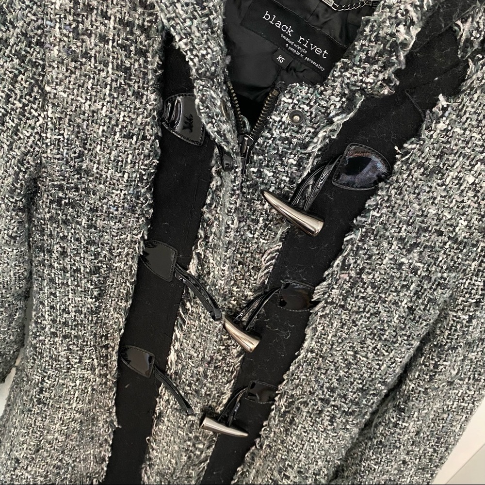 Black Rivet Tweed jacket (XS) - Picture 3 of 4